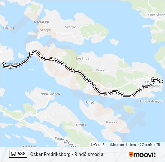 688 Bus Line Map