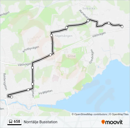 658 Bus Line Map