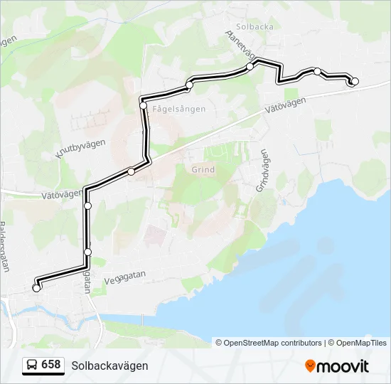 658 Bus Line Map