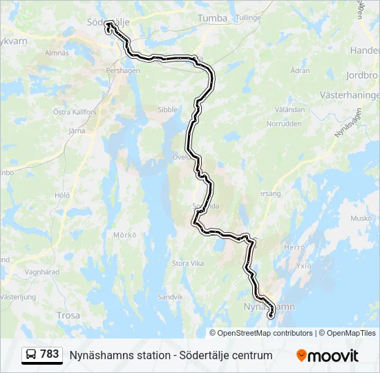 783 Bus Line Map