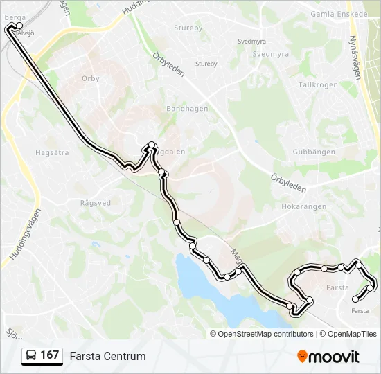 167 Bus Line Map