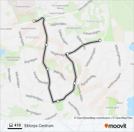 410 Bus Line Map