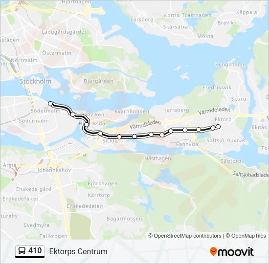 410 Bus Line Map