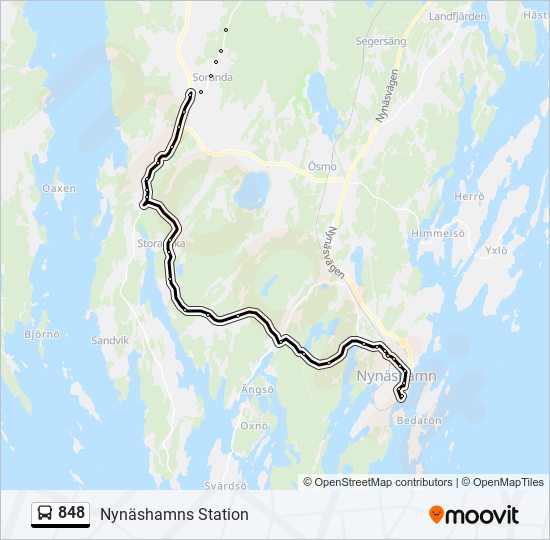 848 bus Line Map