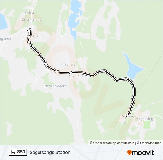 850 bus Line Map