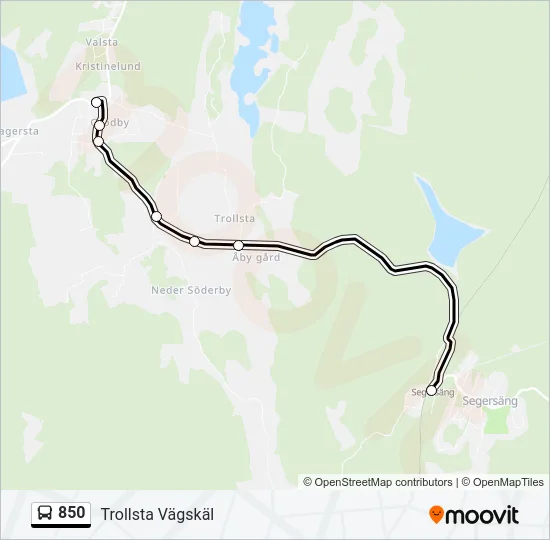 850 Bus Line Map