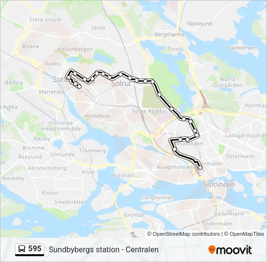 595 Bus Line Map