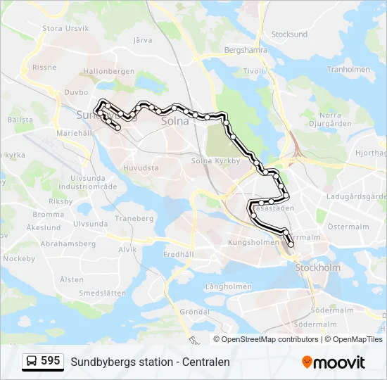 595 Bus Line Map