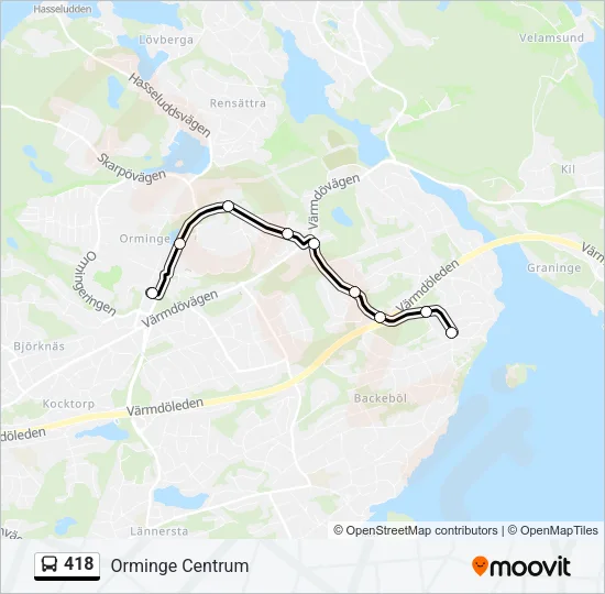 418 Bus Line Map
