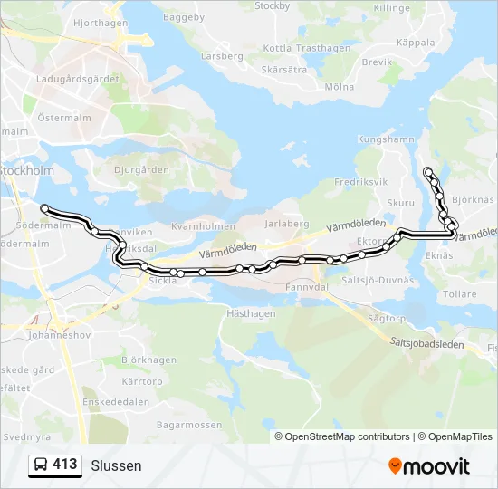 413 Bus Line Map