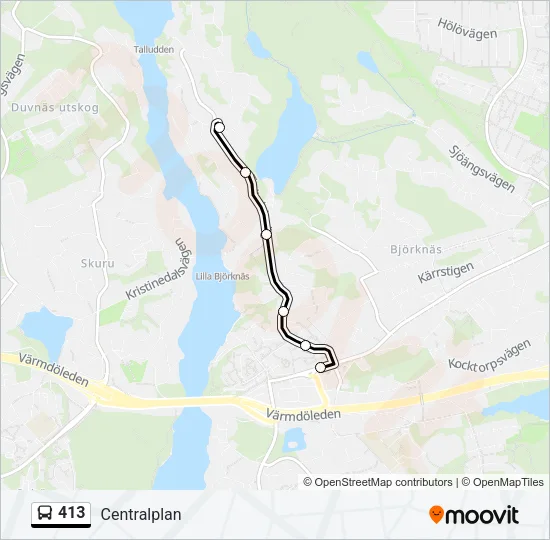 413 Bus Line Map