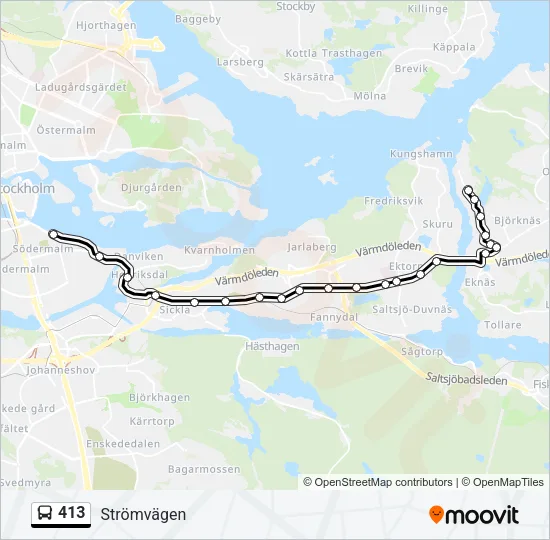413 Bus Line Map