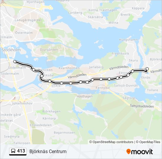 413 Route: Schedules, Stops & Maps - Björknäs Centrum (Updated)