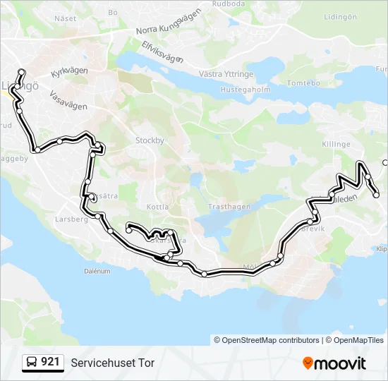 921 Bus Line Map