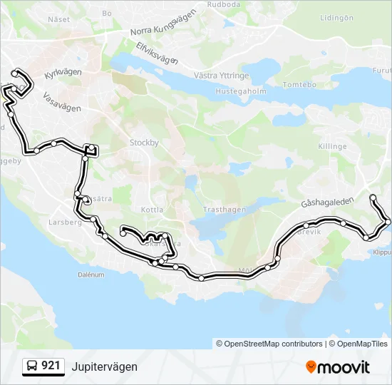 921 Bus Line Map