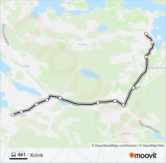 461 Bus Line Map
