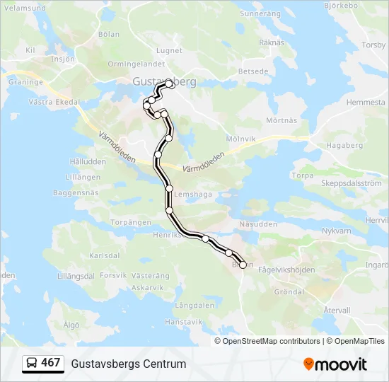 467 Bus Line Map