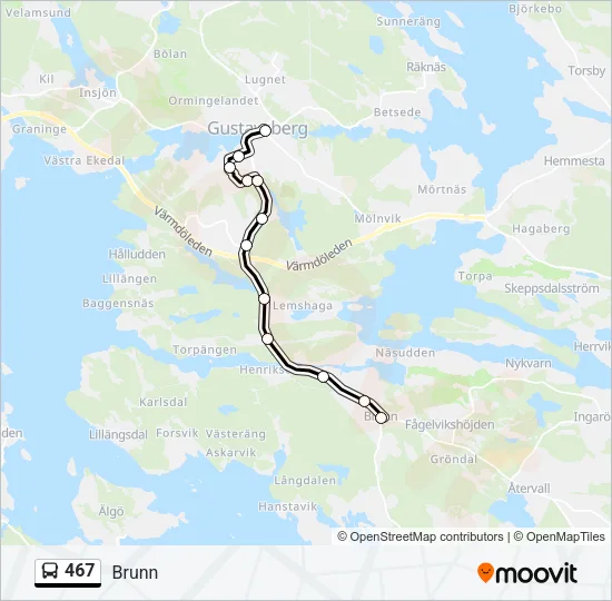 467 Bus Line Map