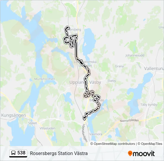 538 Bus Line Map