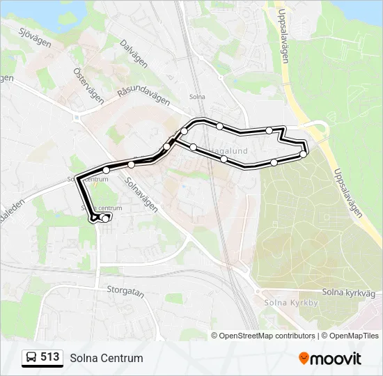 513 Bus Line Map