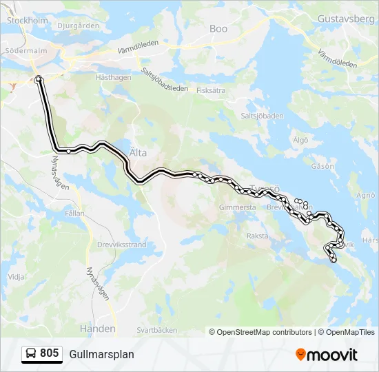 805 Bus Line Map