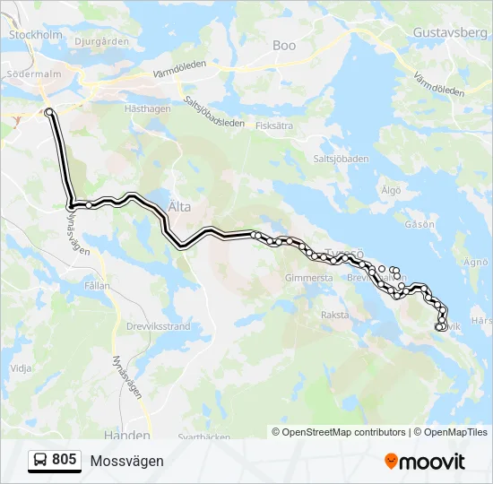805 Bus Line Map