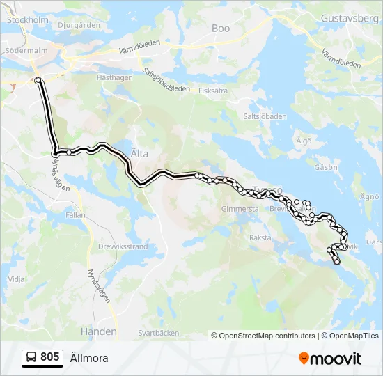 805 Bus Line Map