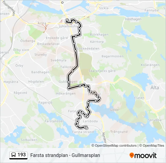 193 Bus Line Map