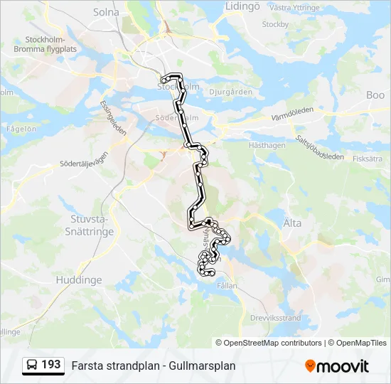 193 Bus Line Map
