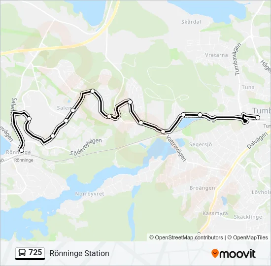 725 Bus Line Map