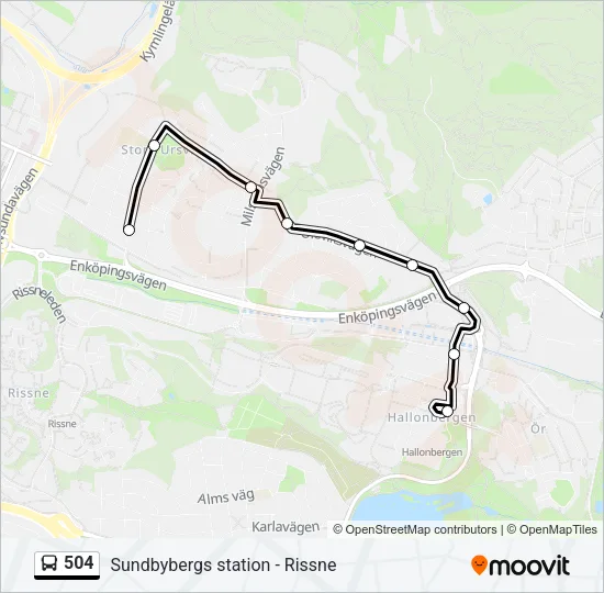 504 Bus Line Map