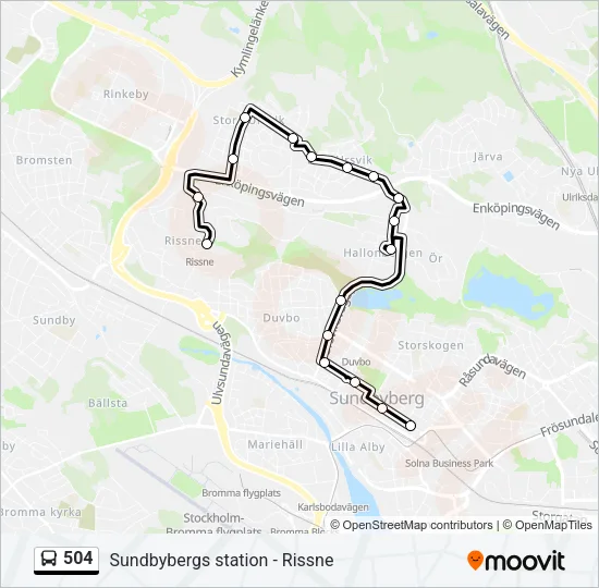 504 Bus Line Map