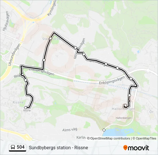 504 Bus Line Map
