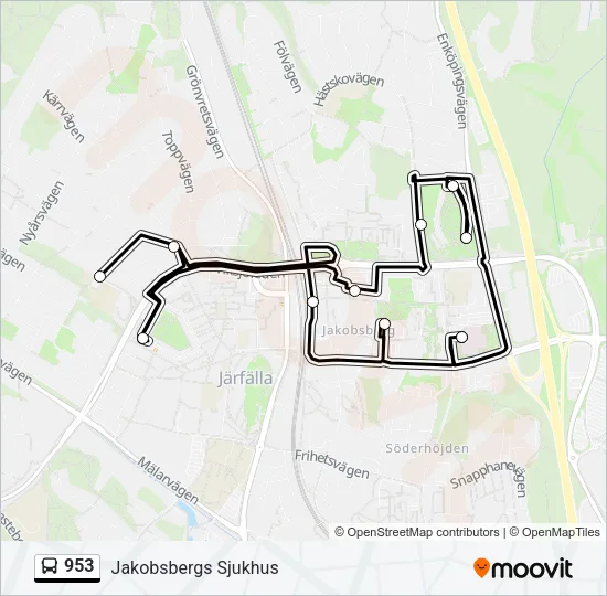 953 Bus Line Map