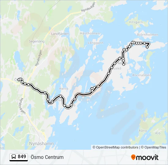 849 Bus Line Map