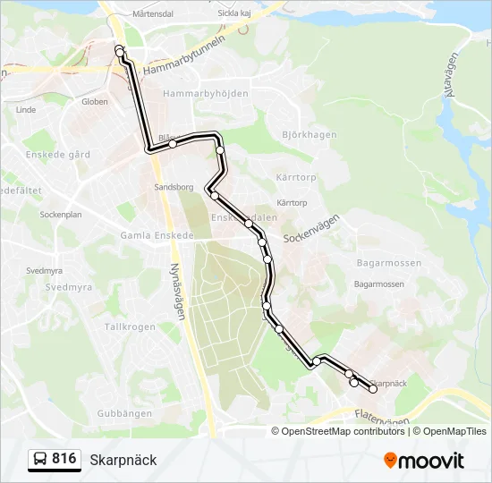 816 Bus Line Map