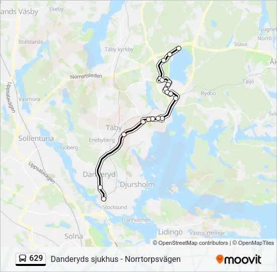 629 Bus Line Map