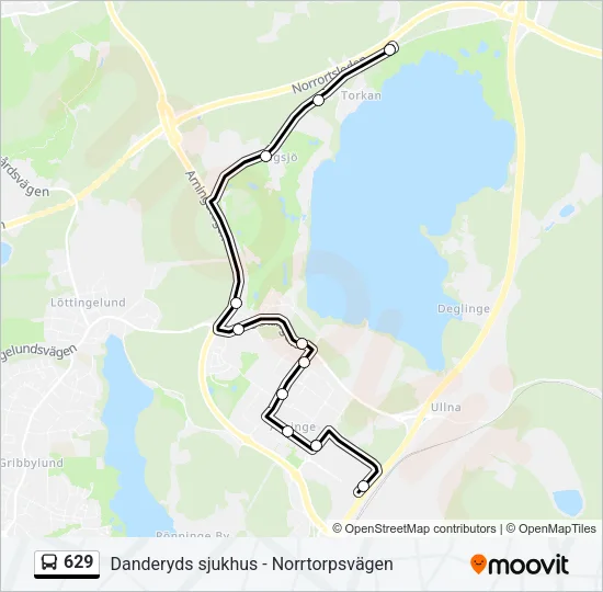 629 Bus Line Map