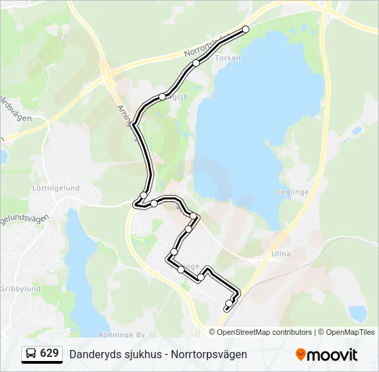 629 Bus Line Map