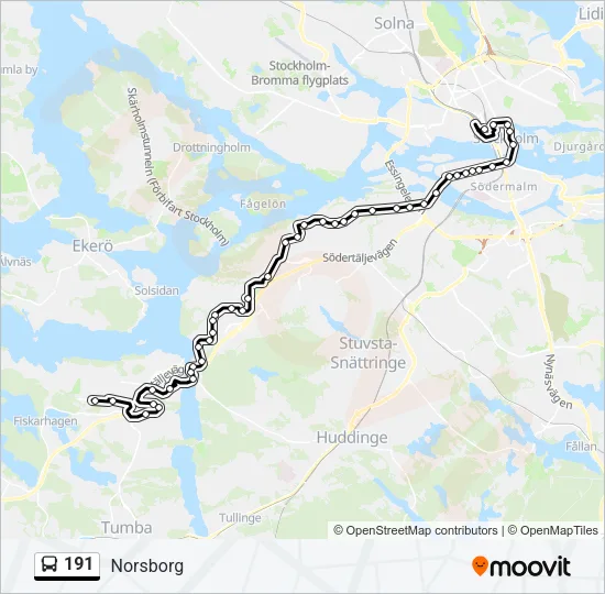191 Bus Line Map