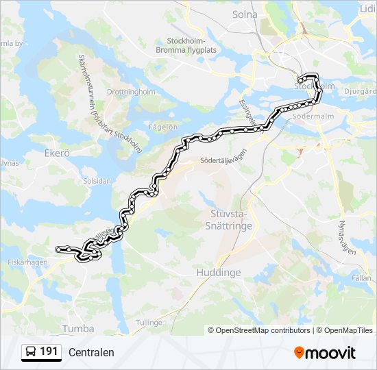 191 bus Line Map