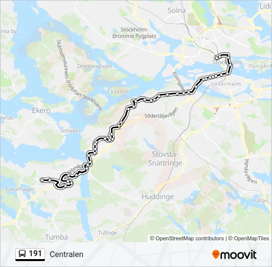 191 Bus Line Map