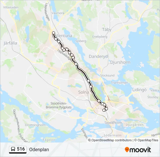 516 Bus Line Map