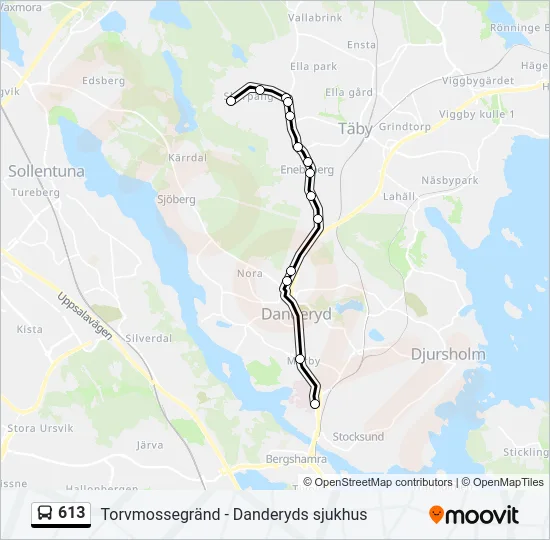 613 Bus Line Map