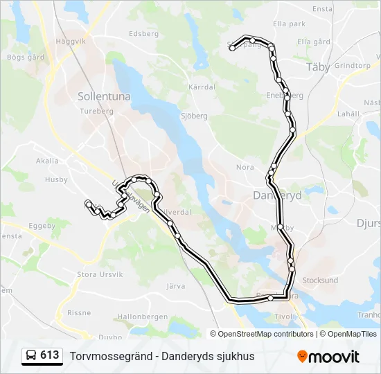 613 Bus Line Map