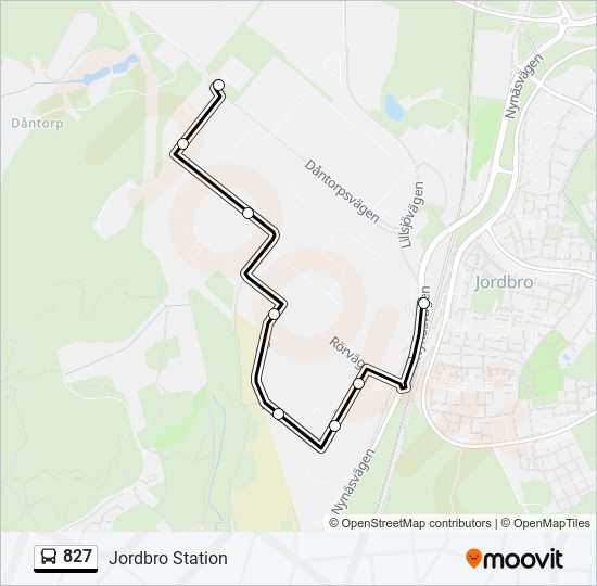 827 bus Line Map