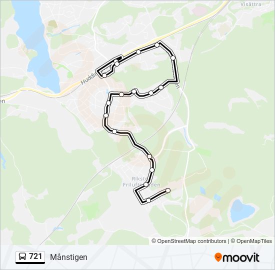 721 bus Line Map