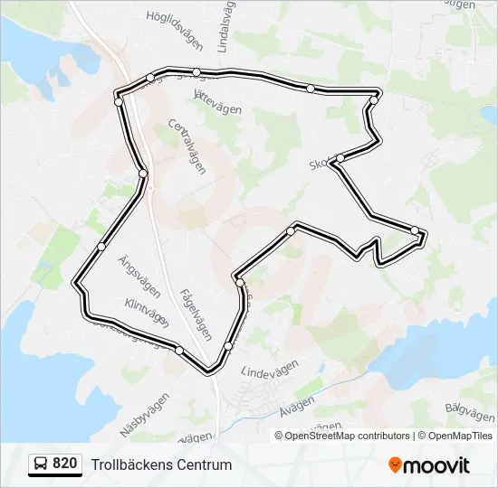 820 Bus Line Map