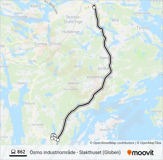 862 Bus Line Map