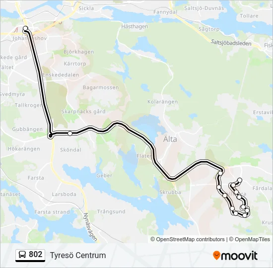 802 Bus Line Map